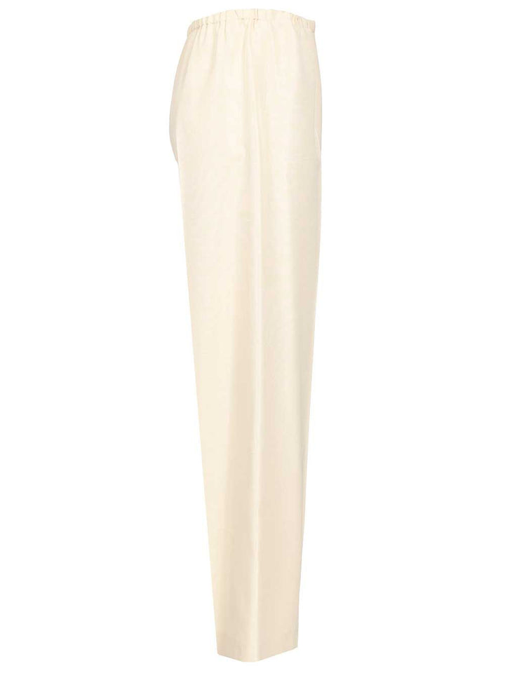 The Row Silk Beta Pants Trousers - White | ed610b28f70ff8e17146d0936e9bc5b0f129a51d