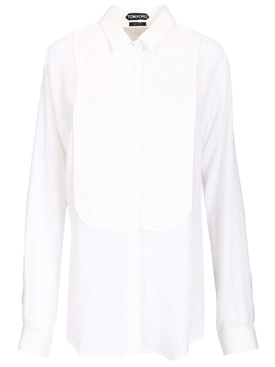 Silk Tuxedo Shirt Shirts White