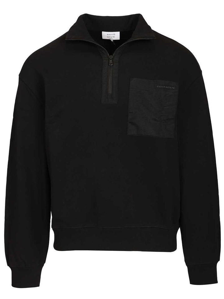 Maison KitsunÉ Zip-Up Sweatshirt Sweatshirts - Black | de42e4e321f15df38218ffc37cc3e5978122e6b4