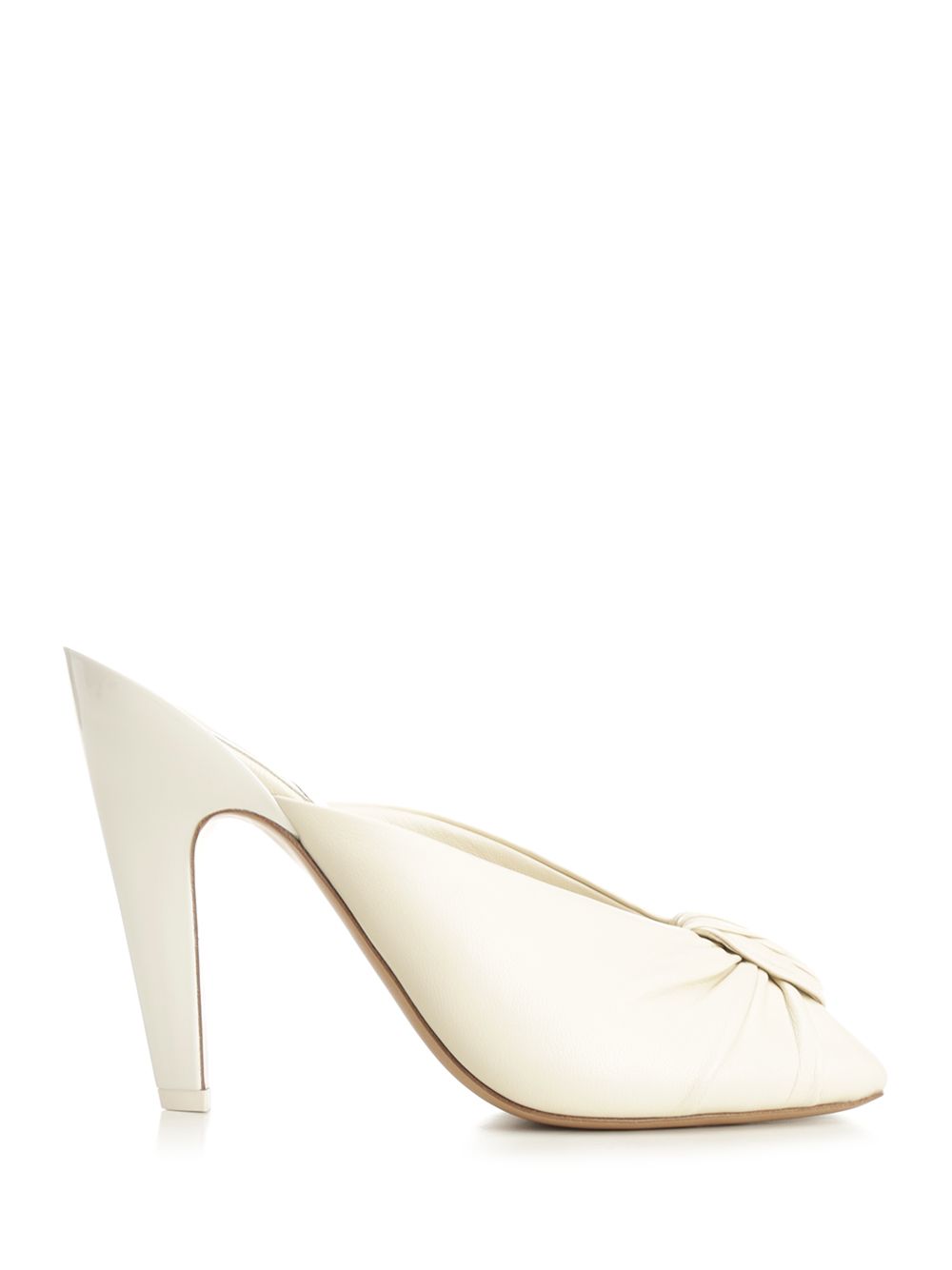 Chloe' Suzie Heeled Sabot Sandals - White | b1ae6583d59f3186d356b5a116f90bcc0a88c430