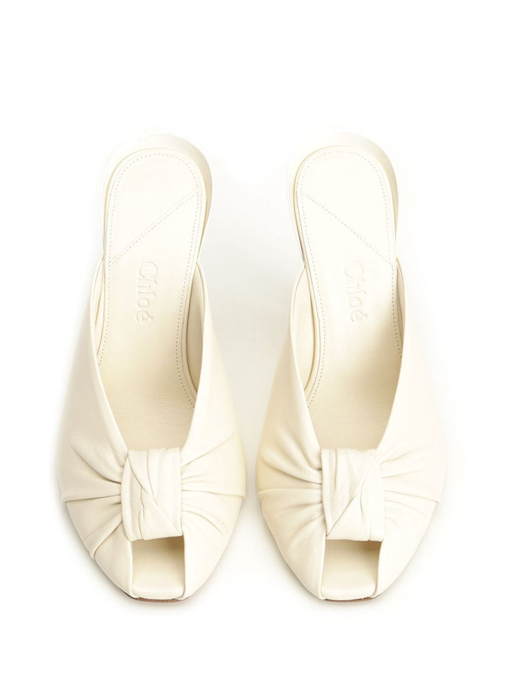 Chloe' Suzie Heeled Sabot Sandals - White | 1cc30382aa48a0a508b7ef16db6d88f145987f2f
