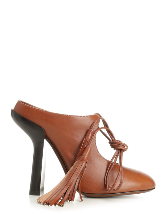 Lace-Up DéColleté Sandals Bordeaux