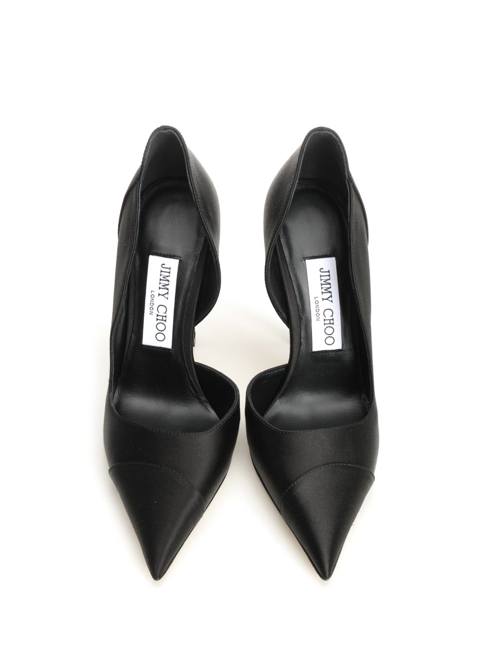 Jimmy Choo Brigitte Décolleté In Black Satin Pumps - Black | cb39ac133d5299ded739d91d396aa45ccde572e3