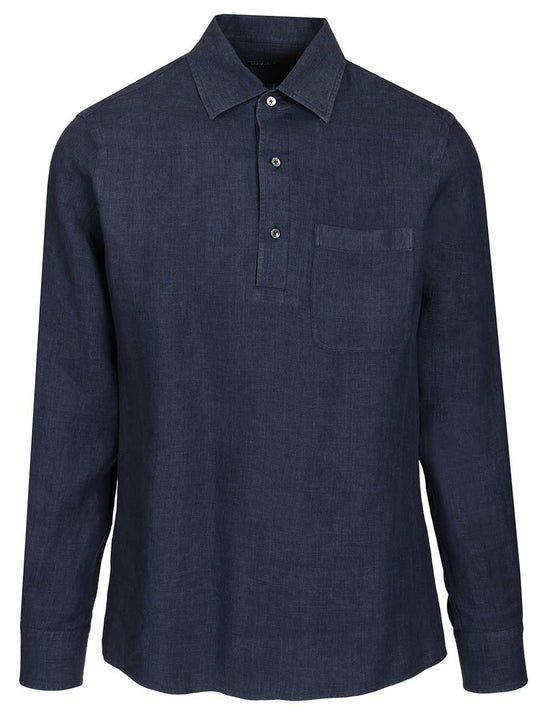 Linen Shirt Shirts Blue