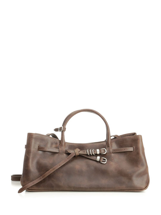 Grandma Used Bag Pull Up Handbags Brown