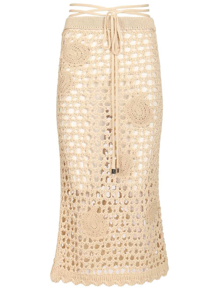 The Attico Midi Skirt Skirts - Beige | ee5db44f646f738e5c8ac6fd3930c0b439d326e3