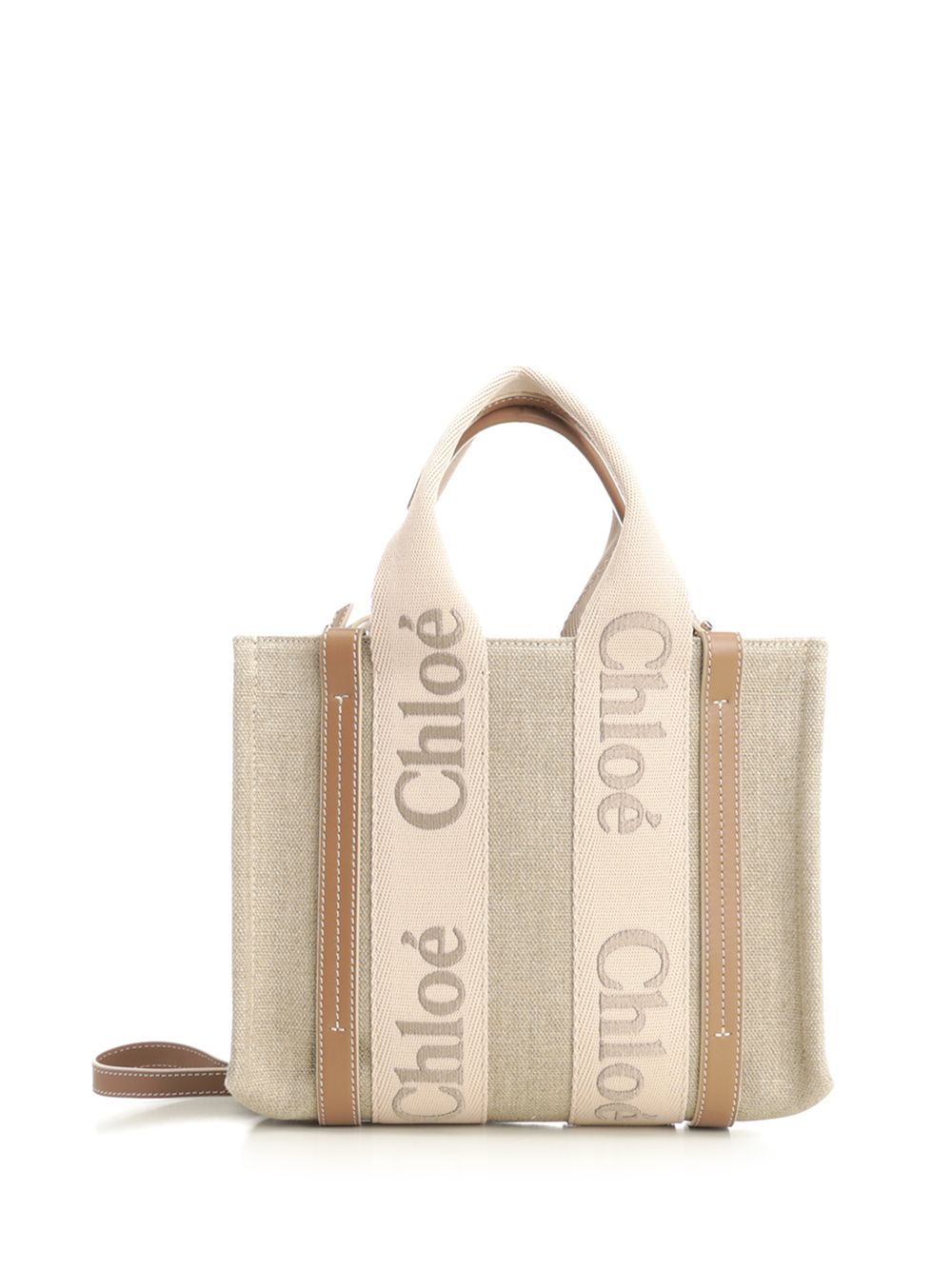 Chloe' The Small Woody Tote Bag Handbags - Beige | 5d3fd60684e853de7570318523beff1e8f544bce