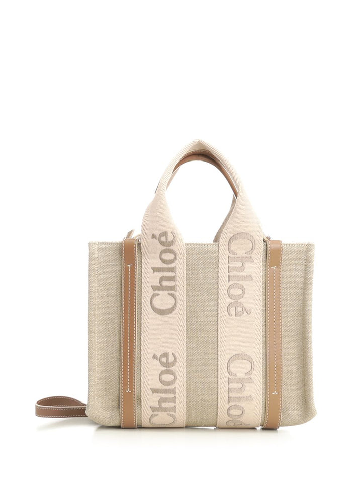 Chloe' The Small Woody Tote Bag Handbags - Beige | 5d3fd60684e853de7570318523beff1e8f544bce