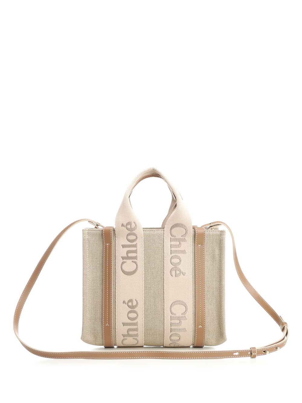 Chloe' The Small Woody Tote Bag Handbags - Beige | ea6498384062db22a788914b6dccde0fed45ef9e
