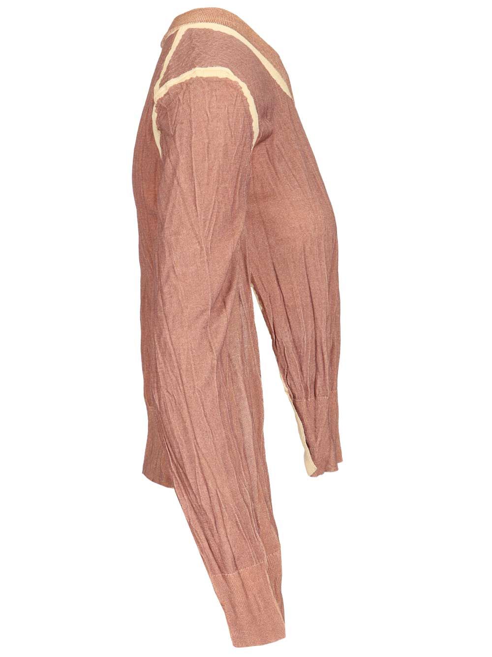 Acne Studios Crumpled V-Neck Sweater Knitwear - Rose | 7251eba606ade8bfdd57cbb4e442da8dd9d62e9a
