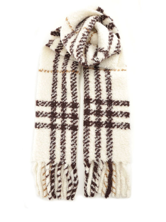 Bouclé Scarf Scarves And Foulards White
