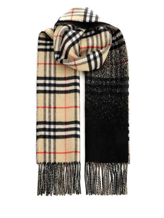 Cashmere Scarf With Shaded Check Scarves And Foulards Multicolor