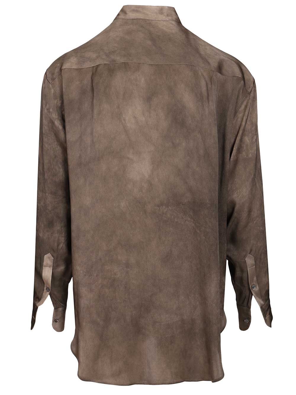 Giorgio Armani Mandarin Collar Shirt Shirts - Grey | d7a83209b294514be892a13c8892b1203da09f4d