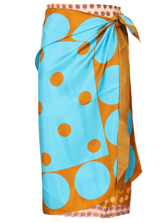 Scarfy Skirt Pareo Geometric Print Skirts Multicolor