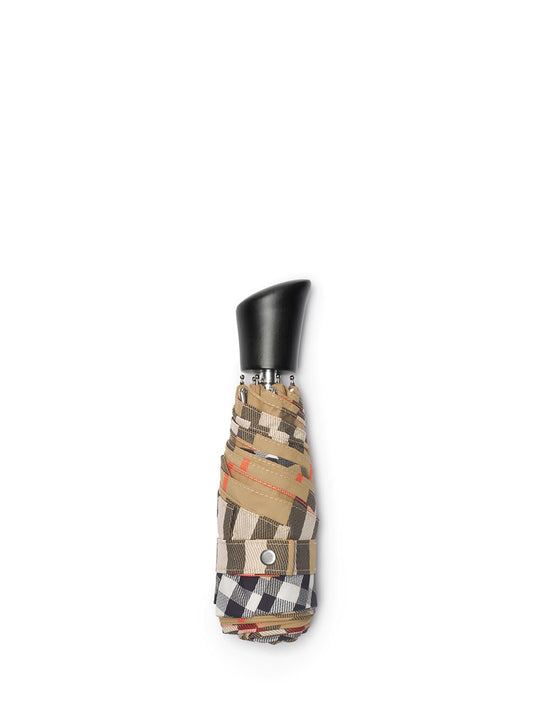 Burberry Check Folding Umbrella Umbrellas Beige