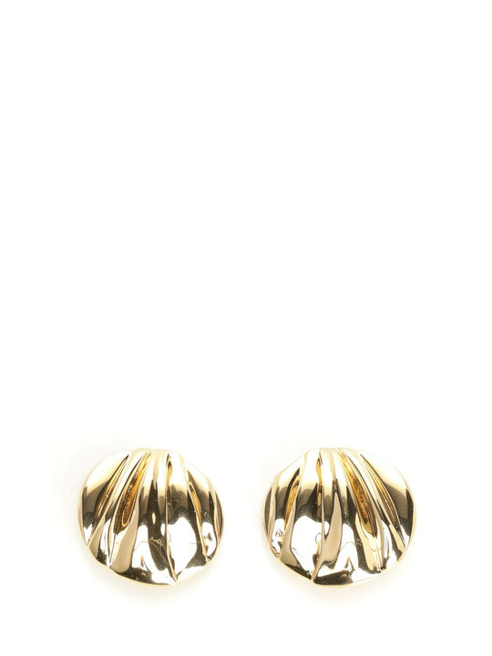 Pleats Round Earrings Jewelry Gold