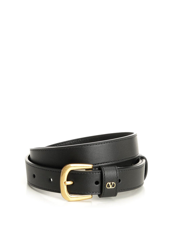 Vlogo Leather Belt Belts Black