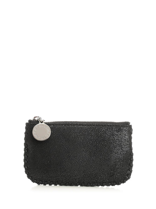 Falabella Zip Around Card Holder Keychain Small Leather Goods Black