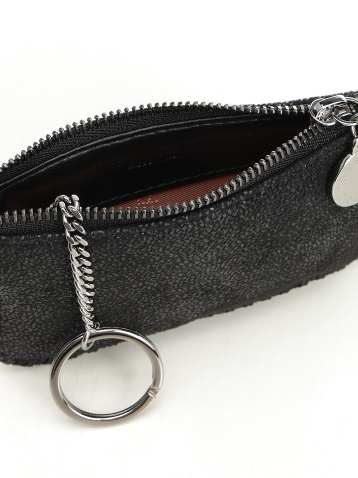 Stella Mccartney Falabella Zip Around Card Holder Keychain Wallets - Black | e6e8c53fb78273ba844d99d0bc331bb17fd1ef85