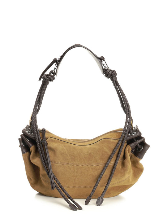 Maia Medium Suede Shoulder Bag Shoulder Bags Grey