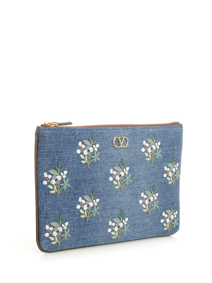 Valentino Garavani Vlogo Signature Wallets - Blue | 3b17bd3fe2573fc6e8de4f07af04a59f13020ad9