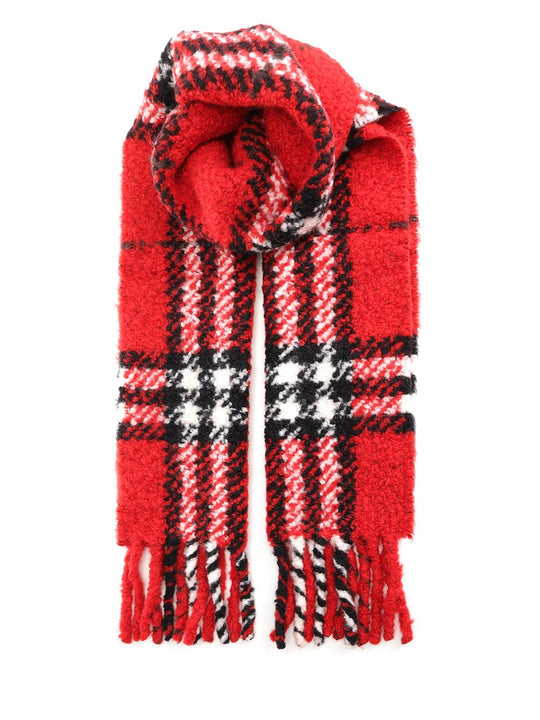 Scarf With Fringes Scarves And Foulards Red