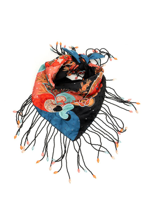 Silk Scarf With Print Scarves And Foulards Multicolor