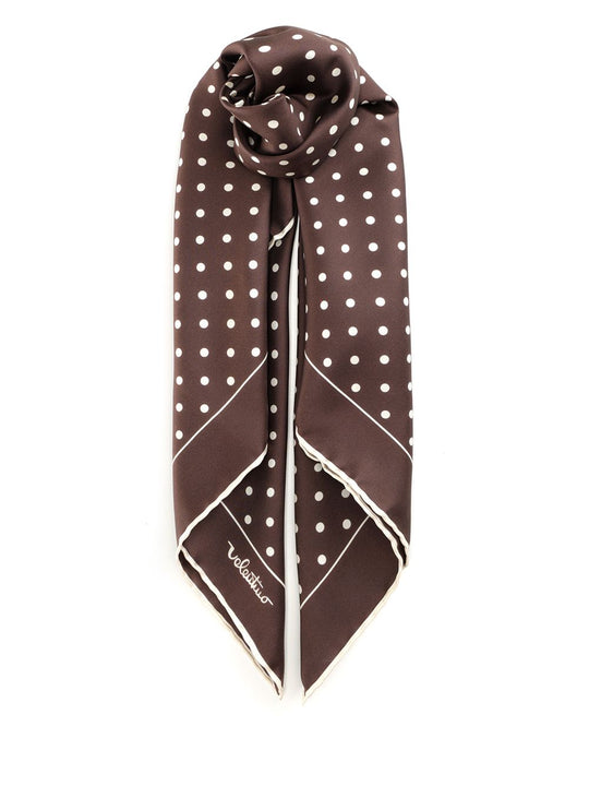 Polka Dot Silk Scarf Scarves And Foulards Brown
