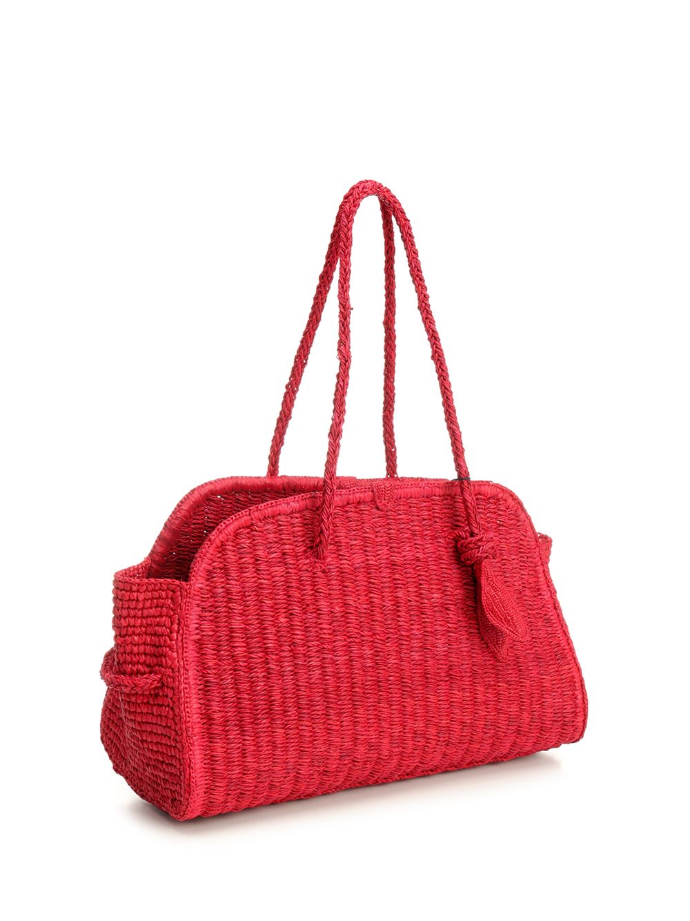 Jacquemus Le Turismo Raphia Shoulder Bag Shoulder Bags - Red | 32fb9bd28cc1b48fa9efe6d4e593b850276615e9