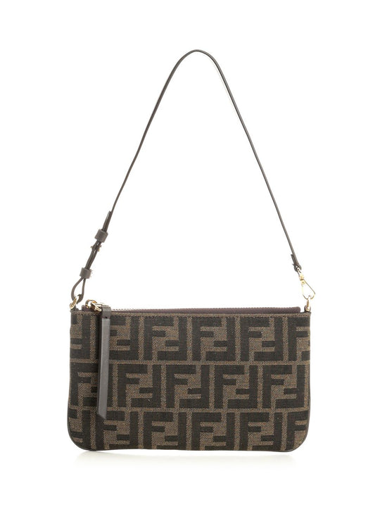 Flat Baguette Zucca Jacquard Small Leather Goods Brown