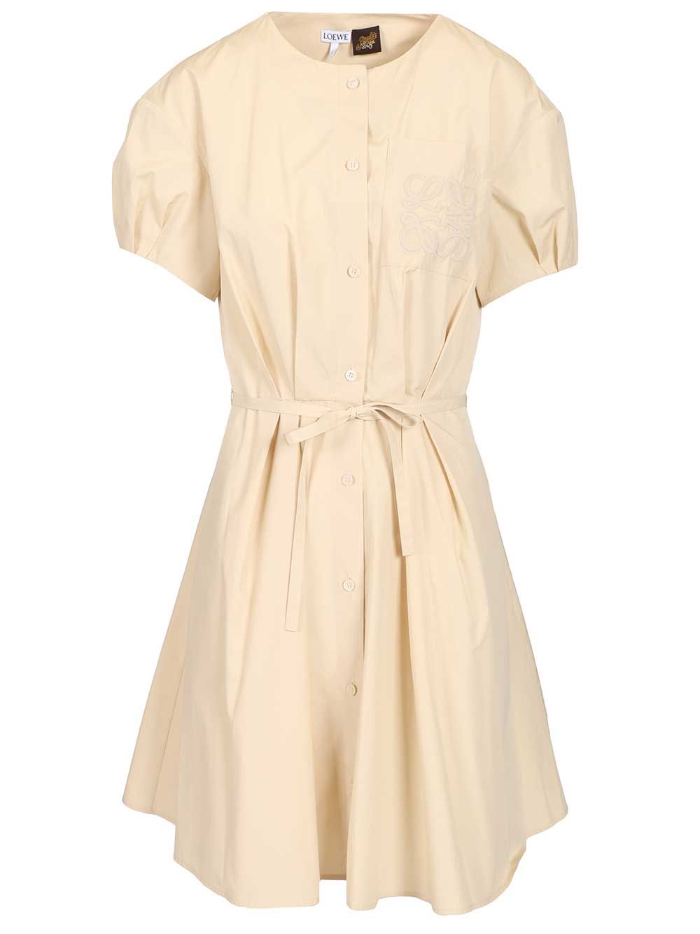 Loewe Shirt Dress Dresses - Beige | 5c1a08cb66b70ba9ef5e051838765b67802a844b