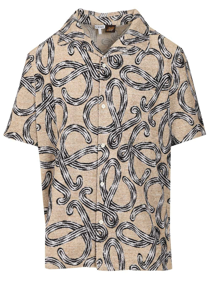 Loewe Short-Sleeved Jacquard Cotton Terry Shirt Shirts - Beige | d099befe6e087704e1aeeb6f083b8df0fb11f178