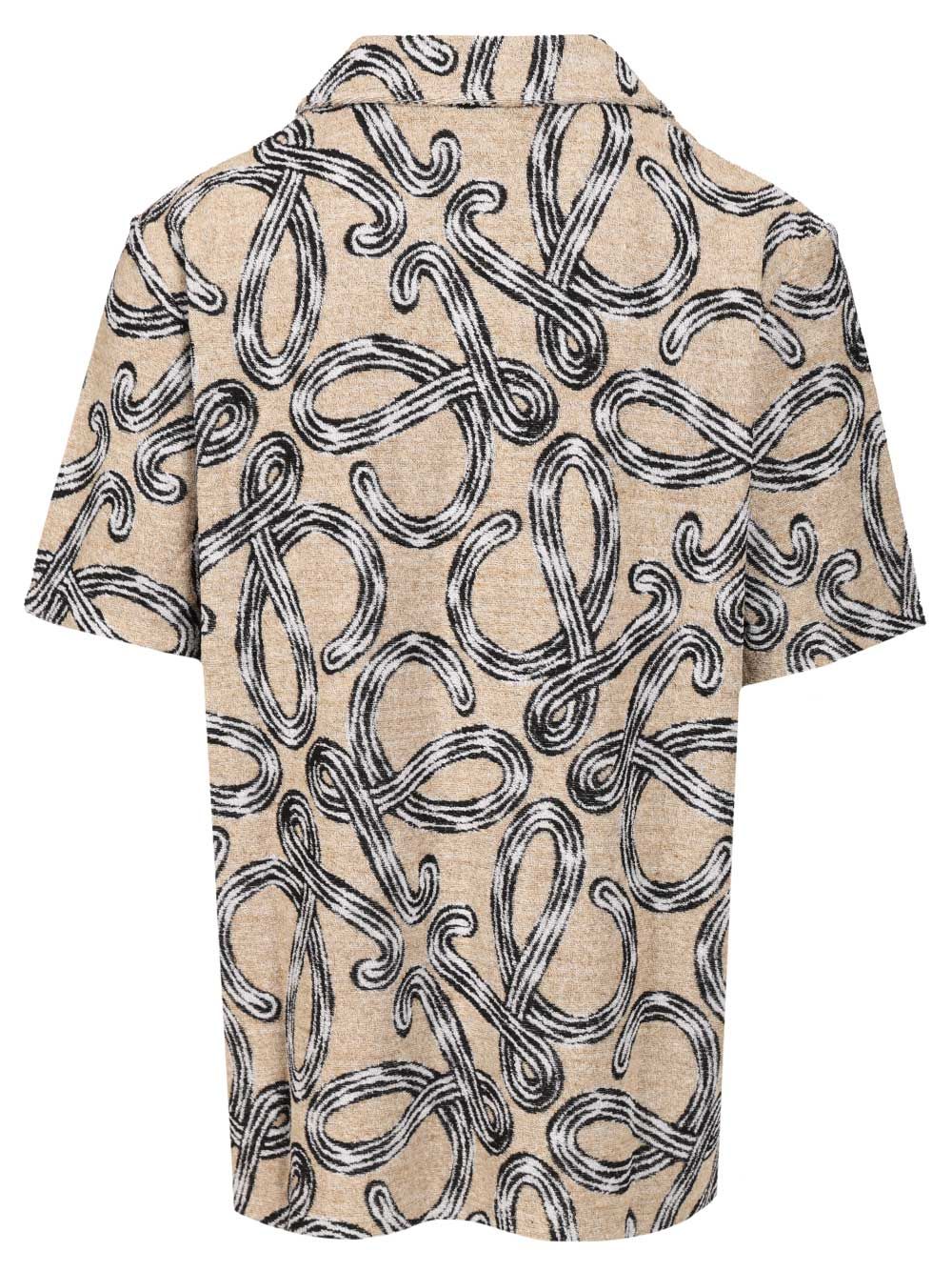 Loewe Short-Sleeved Jacquard Cotton Terry Shirt Shirts - Beige | 9e6f9b05284af9b2acd02bd02d37ce553cb95530