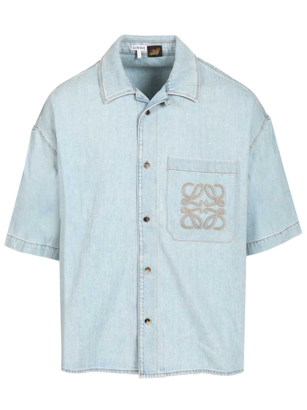 Loewe Short-Sleeved Shirt Shirts - Light blue | a7d7893e6d2ecfe6c1c28ef449cdd9db02e5ee12