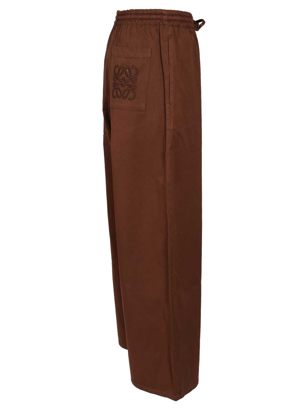 Loewe Cotton Drawstring Trousers - Brown | 54e36d7827051db931bbc8b21ee95a3f27fb7fd1