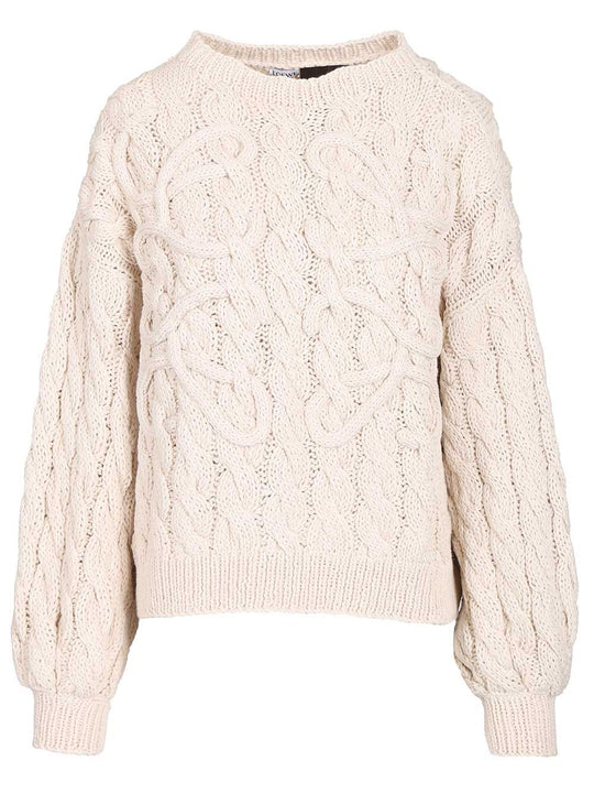 Anagram Sweater In Wool And Cotton Blend Sweatshirts Beige