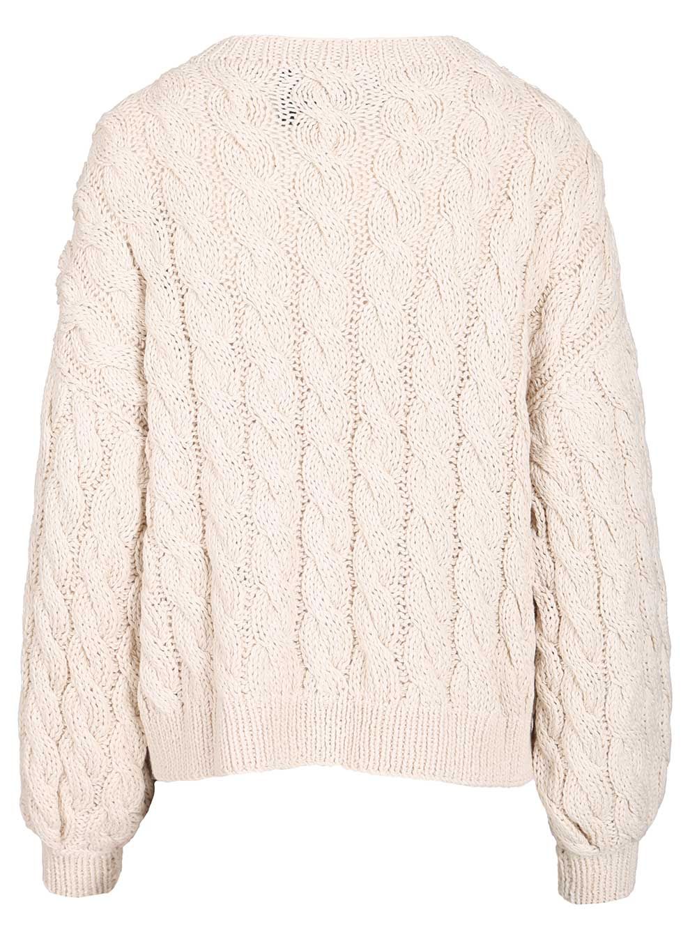 Loewe Anagram Sweater In Wool And Cotton Blend Knitwear - Beige | f29ae03adec41e47f63791e0496ad000ea50b84f