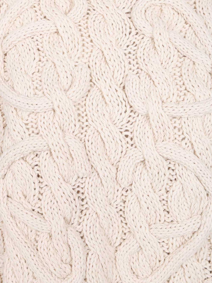 Loewe Anagram Sweater In Wool And Cotton Blend Knitwear - Beige | 43679c0da5b6a5a9914a1bce3f4ef602781663b8