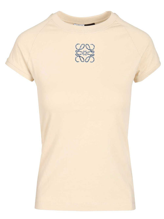 Slim-Fit Cotton T-Shirt Beige