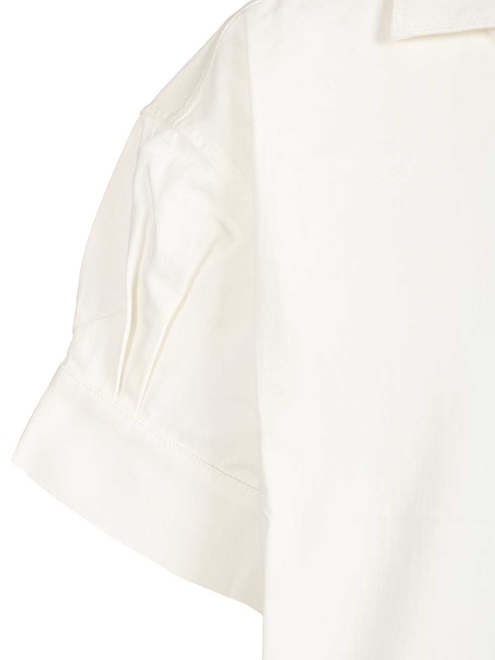 Loewe Short-Sleeved Denim Shirt Shirts - White | 903c5149fc17783e7912ebae6a90827704624d04