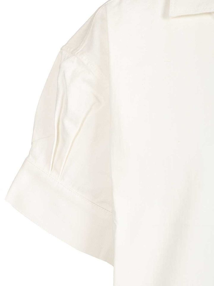 Loewe Short-Sleeved Denim Shirt Shirts - White | 903c5149fc17783e7912ebae6a90827704624d04