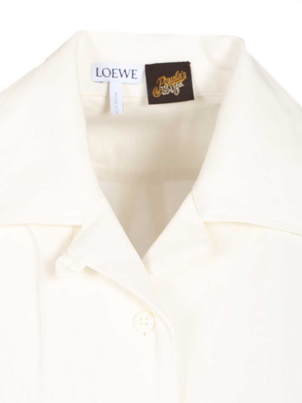 Loewe Short-Sleeved Denim Shirt Shirts - White | 76646a4e5ca5468d61fa98261180139bbf162e49