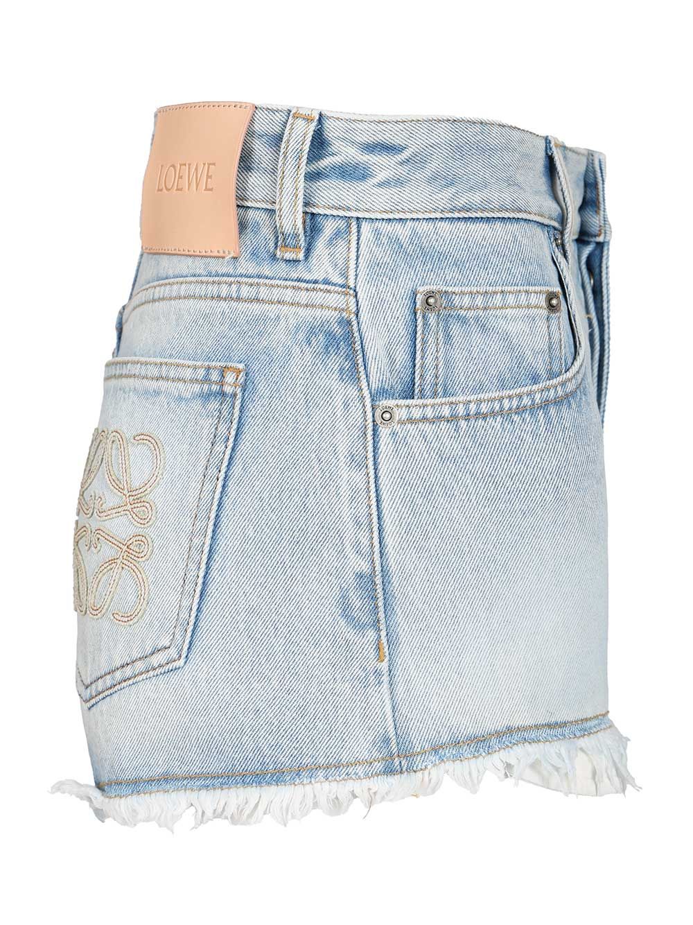 Loewe Midweight Cotton Denim Shorts Trousers - Light blue | 85f9e4a72bbf54942e58d11841158f919d95e0e5