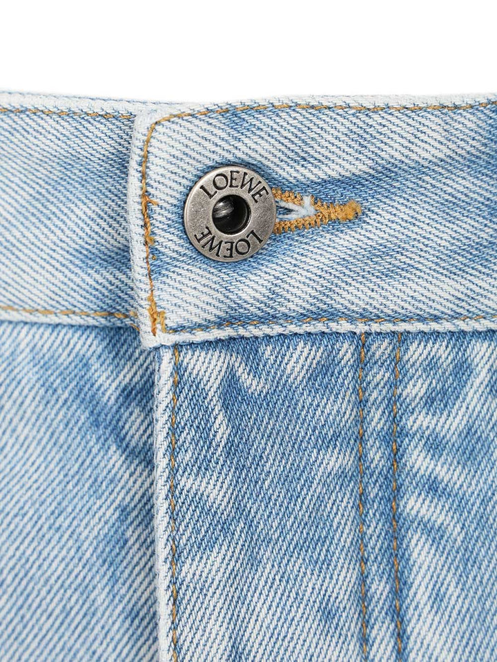 Loewe Midweight Cotton Denim Shorts Trousers - Light blue | a53fad20750e0931d6da01fd1e3c6b0d19d7ce39