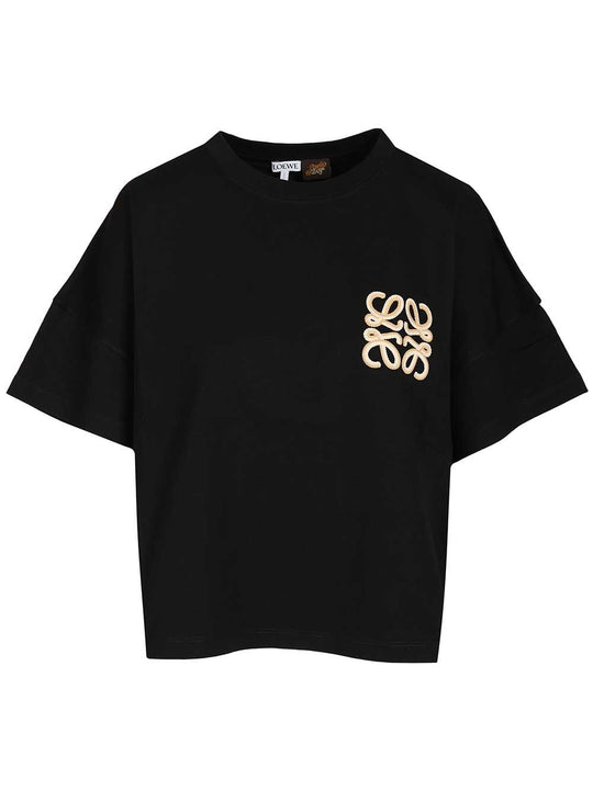 Boxy Fit Cotton T-Shirt Black