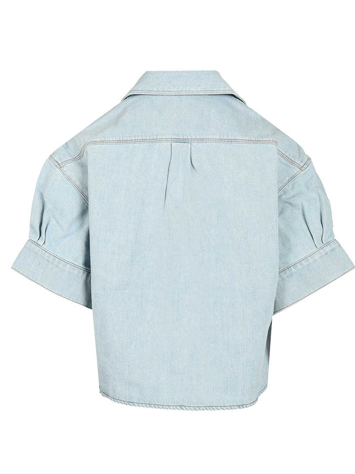 Loewe Short-Sleeved Denim Shirt Casual - Light blue | b1e13759bb1453d0fe4062e11fab9f7caec14731