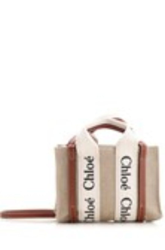 Woody Mini Linen Tote Bag Shoulder Bags Beige