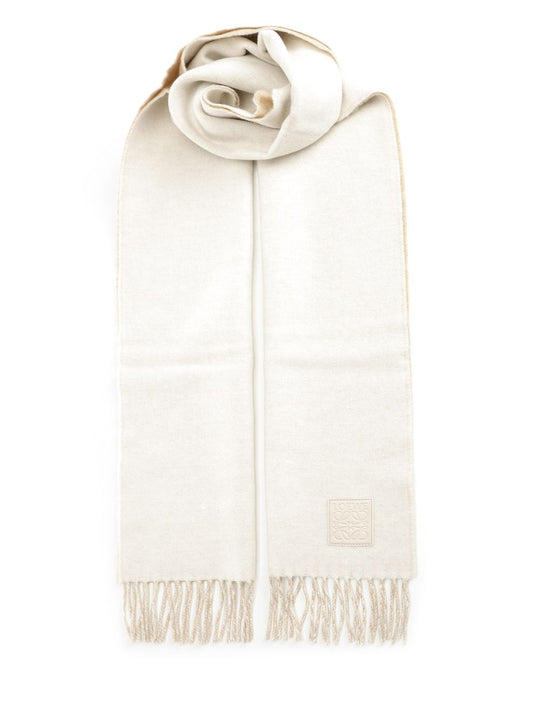 Scarf With Fringes Scarves And Foulards White