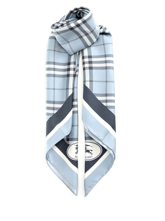 Check Scarves And Foulards Light Blue