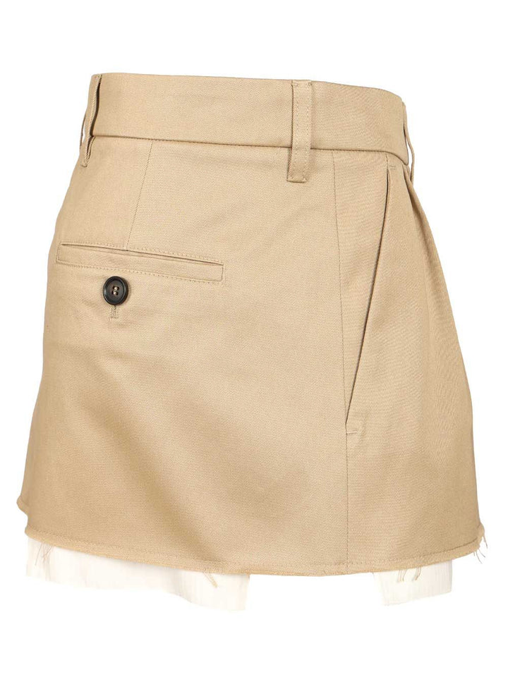 Miu Miu Cotton Chino Mini Skirt Skirts - Beige | 470ee24282d324d18eac0d7a0305b2eea9bc280c